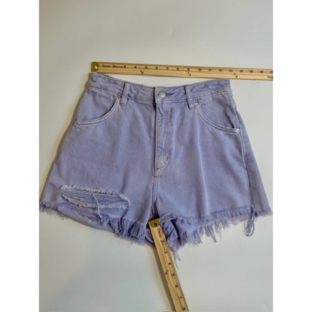 Outer Banks Rolla’s Dusters Distressed High Waist Lavender Denim Shorts Sz 4 26 - Picture 3 of 6